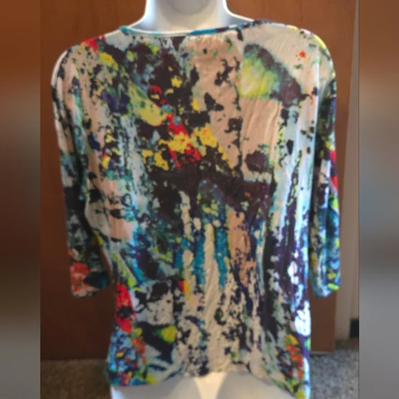 Peck & Peck Watercolor Abstract SUPER CUTE Women's Top SzPXL - Picture 5 of 6